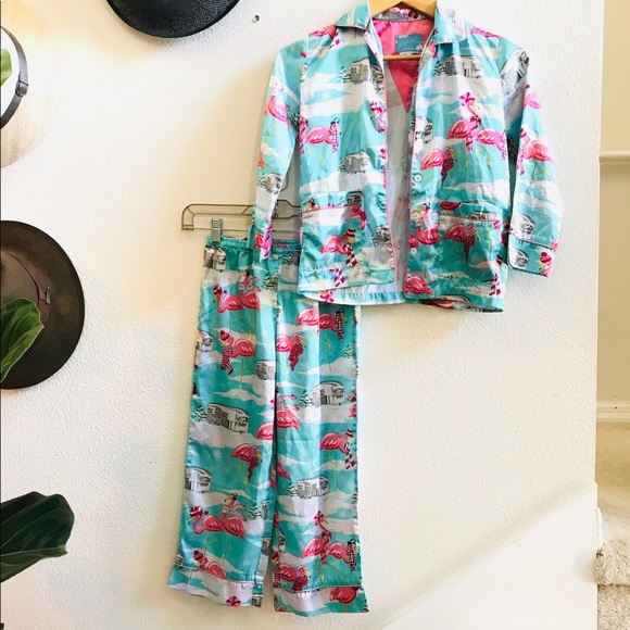 Nick & Nora Other - NICK NORA flamingos on ice airstream pajamas S 6